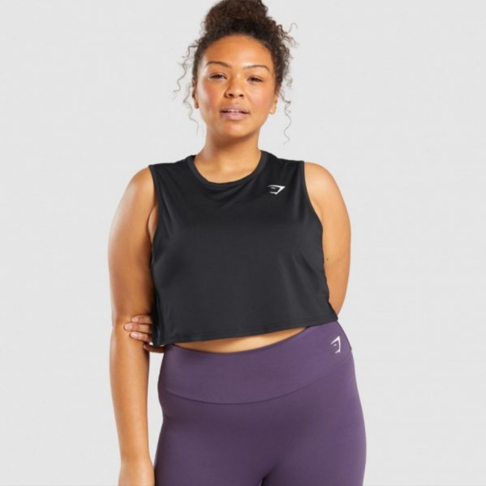 Gymshark Black Training Mesh Crop Top